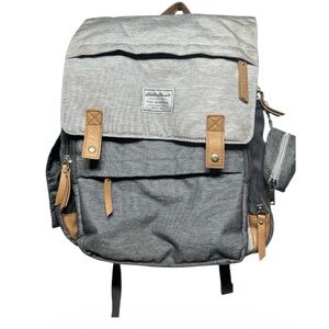 Eddie Bauer Cascade Backpack Diaper Bag Insulated, Grey, 12 Pockets